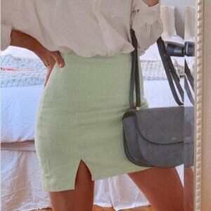 Abercrombie Linen Green Mini Skirt